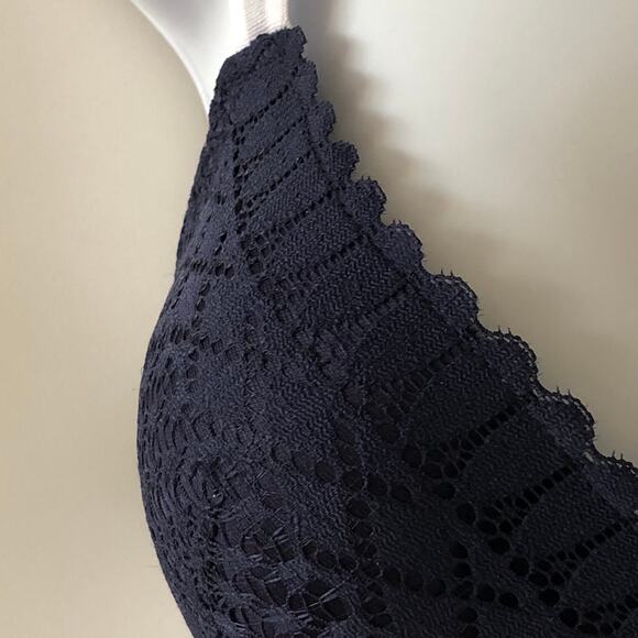 Nautica Bra Navy Lace Underwire Light Pad 36C Adjustable Straps - Picture 2 of 5